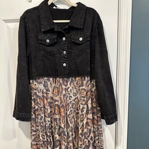 Origami Denim & Leopard Lace Jacket